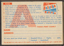 1956 Topps Football Contest Card